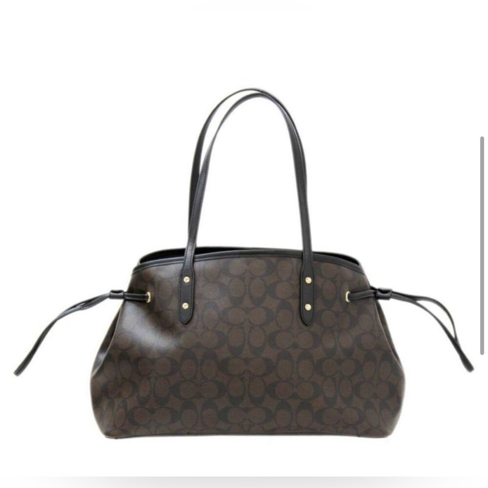 Coach Signature Brown Canvas Tote‎ Bag WITH Matching Wallet - Picture 3 of 9